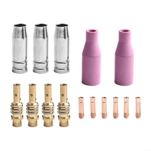 Welding Torch Nozzles Kit for 15AK 1.0mm Contact Tips Holders Accessories with Metal & Earthenware 6-Pack in Saudi Arabia