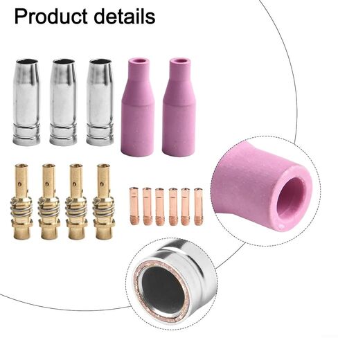 Welding Torch Nozzles Kit for 15AK 1.0mm Contact Tips Holders Accessories with Metal & Earthenware 6-Pack in Saudi Arabia