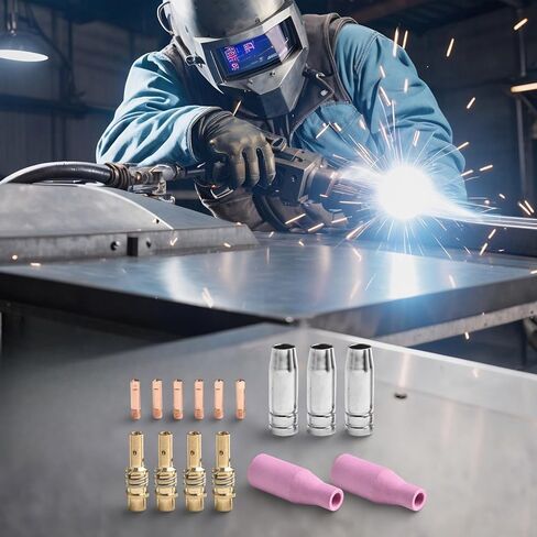 Welding Torch Nozzles Kit for 15AK 1.0mm Contact Tips Holders Accessories with Metal & Earthenware 6-Pack in Saudi Arabia