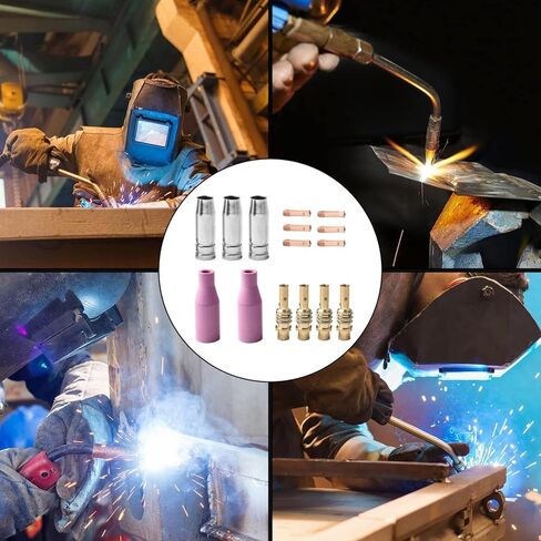 Welding Torch Nozzles Kit for 15AK 1.0mm Contact Tips Holders Accessories with Metal & Earthenware 6-Pack in Saudi Arabia