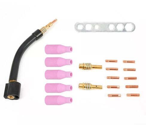 19 PCS MIG Welding Torch Nozzle Contact Tips Accessories Kit for MB15 15AK Includes Gas Diffusers and Wrench in Saudi Arabia