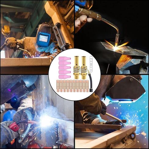 19 PCS MIG Welding Torch Nozzle Contact Tips Accessories Kit for MB15 15AK Includes Gas Diffusers and Wrench in Saudi Arabia