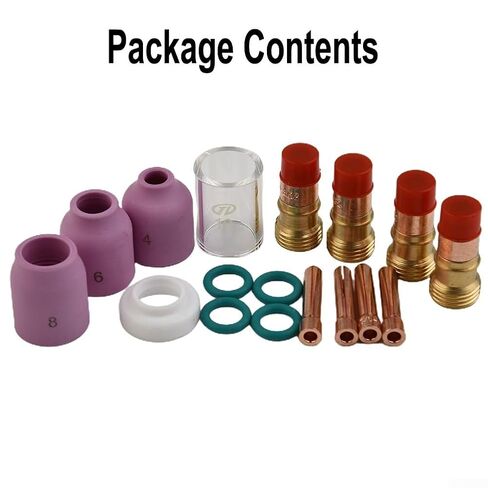 for Stubby TIG Welding Accessories 18pcs Ceramic Nozzle and Heat Cup Set for WP171826 Suitable for 2 4mm 3/32 Applications in Saudi Arabia