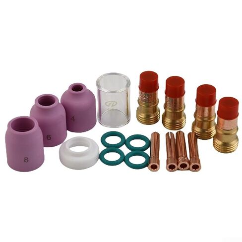 for Stubby TIG Welding Accessories 18pcs Ceramic Nozzle and Heat Cup Set for WP171826 Suitable for 2 4mm 3/32 Applications in Saudi Arabia