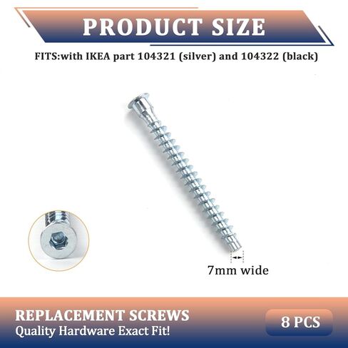 8 PCS Drawer Anti-Screw for IKEA, Replacement Shelf for IKEA Wide, Bookshelf Screw for IKEA, Replacement Screws Shelf Screws Compatible with IKEA Part 104321/104322 in Saudi Arabia