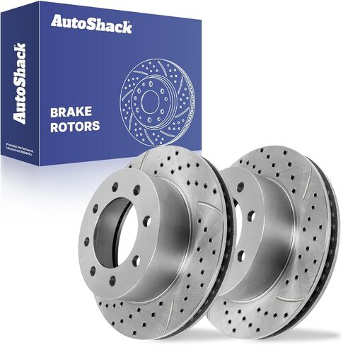 Autoshack Front Disc-Discor Prake Prake Offor 2003-2008 Dodge RAM 2500 RAM 3500 2006-2008 RAM 1500 3.7L 4.7L 5.9L 6.7L 8.0L V6 V8 4WD RWD 13.9 "(353.3 mm) R63014PR in Kuwait