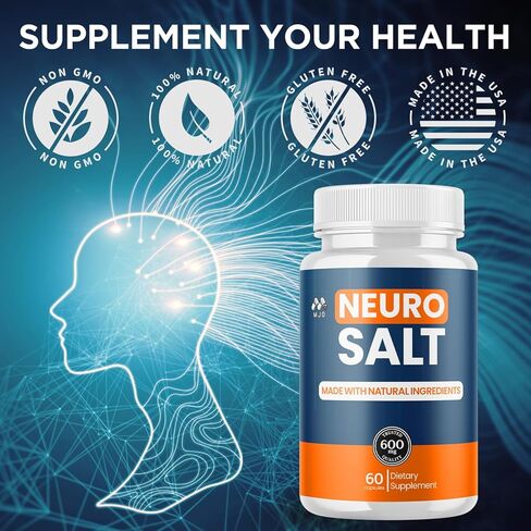 (عبوتان) كبسولات الملح العصبي، حبوب الملح العصبي مع جميع المكونات الطبيعية، كبسولات الملح العصبي المتقدمة تركيبة مكملة للصحة والعافية بشكل عام مع فيتامينات متعددة القوة القصوى (120 كبسولة) in Kuwait