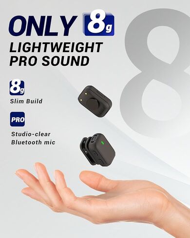 Wireless Lavalier Microphone, Clip-On Lapel Mic for iPhone Android with Noise Cancelling, Professional Mini Microphone for Recording, Podcast, Streaming, YouTube, Vlog, Portable & Easy to Use in Kuwait