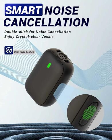 Wireless Lavalier Microphone, Clip-On Lapel Mic for iPhone Android with Noise Cancelling, Professional Mini Microphone for Recording, Podcast, Streaming, YouTube, Vlog, Portable & Easy to Use in Kuwait