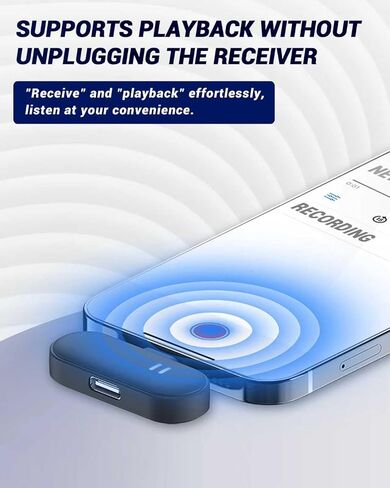 Wireless Lavalier Microphone, Clip-On Lapel Mic for iPhone Android with Noise Cancelling, Professional Mini Microphone for Recording, Podcast, Streaming, YouTube, Vlog, Portable & Easy to Use in Kuwait