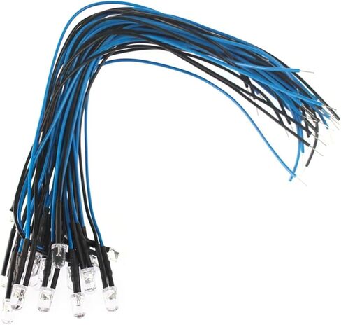20PCS LED Diode with 20CM Prewired 12V 5mm Blue LED Light in Saudi Arabia