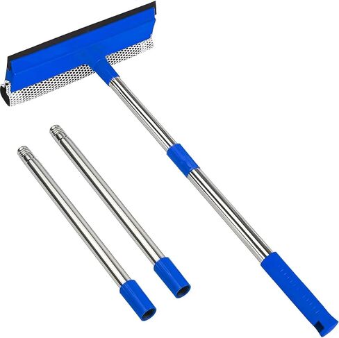 ممسحة نافذة 2 في 1، أداة تنظيف نوافذ السيارة بمقبض طويل من الفولاذ المقاوم للصدأ بطول 55 بوصة، ممسحة إسفنجية للسيارة للمنزل، ومحطة الوقود، والزجاج، والدش، وتنظيف النوافذ العالية في الهواء الطلق in Kuwait