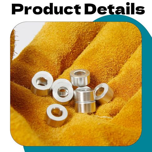 10 قطع فواصل ألومنيوم M6، فاصل معدني ألومنيوم مستدير 6.2 مم ID x 12 مم OD x 6 مم L سمك برغي المواجهة لمسامير M6 فضية in Kuwait