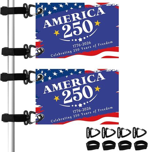 250 Years America Golf Cart Flag, 8.3" x 12.6" 250th Birthday Anniversary USA Boat Flag with Holder and Elastic, 1776-2026 Patriotic Merchandise Flag for Golf Cart Boat Bike and In/Outdoor Decor in Saudi Arabia