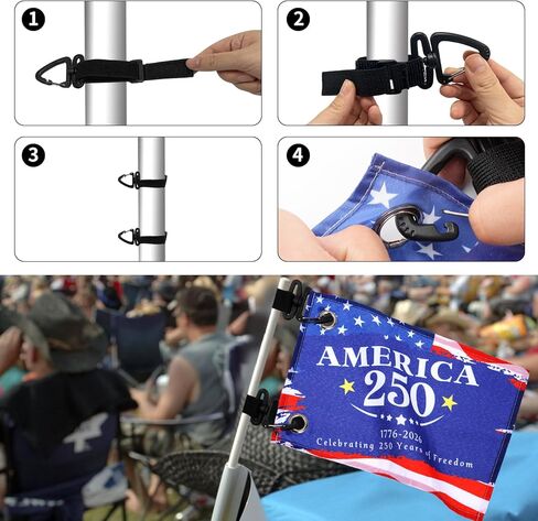 250 Years America Golf Cart Flag, 8.3" x 12.6" 250th Birthday Anniversary USA Boat Flag with Holder and Elastic, 1776-2026 Patriotic Merchandise Flag for Golf Cart Boat Bike and In/Outdoor Decor in Saudi Arabia