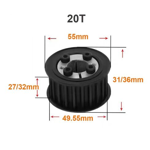 HTD8M 20 الأسنان توقيت بكرة جلبة بدون مفتاح تتحمل 8-20 مللي متر عرض الحزام 25/30 مللي متر 1 قطعة (تتحمل 20 مللي متر ، 27 مللي متر (للحزام 25 مللي متر)) in Saudi Arabia