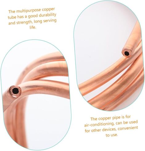 Homoyoyo 2pcs Soft Copper Tube Coil 2m Length 4x0.5mm Refrigeration Copper Tubing for Air Conditioner and Freezer Industrial Use in Saudi Arabia