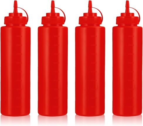 Squeeze Bottles for Sauces,Leak-Proof Condiment Dispenser, BPA-Free Kitchen Restaurant Squeeze Bottle Set with Wide Mouth for Ketchup, Mustard,Syrup,Dressings (White, 2Pack-8oz(200ml)) in Saudi Arabia