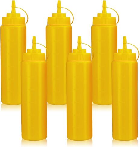 Squeeze Bottles for Sauces,Leak-Proof Condiment Dispenser, BPA-Free Kitchen Restaurant Squeeze Bottle Set with Wide Mouth for Ketchup, Mustard,Syrup,Dressings (White, 2Pack-8oz(200ml)) in Saudi Arabia
