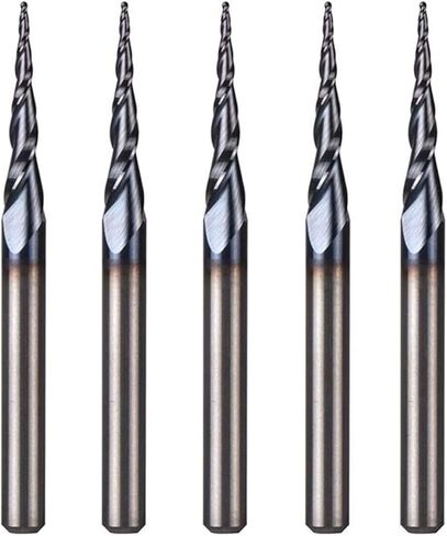 Zkenyao-Router Bit كربيد التنجستن الصلب بوصة 3.175 مم لقم توجيه مطحنة نهاية مدببة كروية الأنف، قاطع طحن معدني باستخدام الحاسب الآلي، 5 قطع، استخدام آمن موثوق (طول حافة القطع: 5 قطع R0.25 D3.1 HRC55) in Kuwait