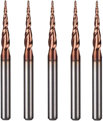Zkenyao-Router Bit كربيد التنجستن الصلب بوصة 3.175 مم لقم توجيه مطحنة نهاية مدببة كروية الأنف، قاطع طحن معدني باستخدام الحاسب الآلي، 5 قطع، استخدام آمن موثوق (طول حافة القطع: 5 قطع R0.25 D3.1 HRC55) in Kuwait