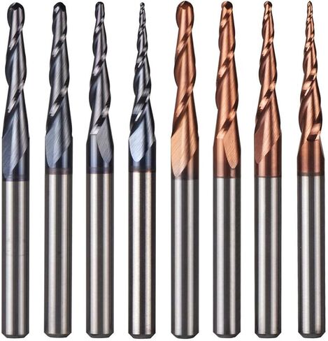 Zkenyao-Router Bit كربيد التنجستن الصلب بوصة 3.175 مم لقم توجيه مطحنة نهاية مدببة كروية الأنف، قاطع طحن معدني باستخدام الحاسب الآلي، 5 قطع، استخدام آمن موثوق (طول حافة القطع: 5 قطع R0.25 D3.1 HRC55) in Kuwait