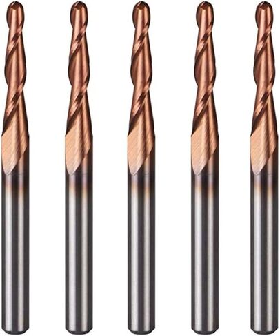 Zkenyao-Router Bit كربيد التنجستن الصلب بوصة 3.175 مم لقم توجيه مطحنة نهاية مدببة كروية الأنف، قاطع طحن معدني باستخدام الحاسب الآلي، 5 قطع، استخدام آمن موثوق (طول حافة القطع: 5 قطع R0.25 D3.1 HRC55) in Kuwait