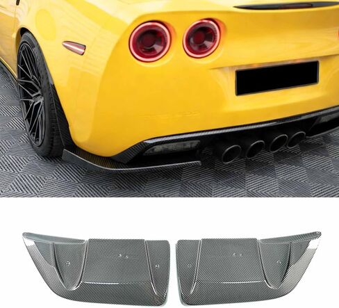 2pcs خلفية الصدمات الخلفية بين الفاصل بين Corvette C6 Base/Grand Sport/Z06/ZR1 2005-2013 ABS Plastic ADD على مآزر الزاوية الجانبية الخلفية (أسود لامع) in Kuwait