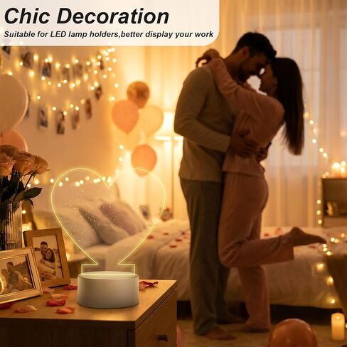 مجموعة أوراق أكريليك شفافة مكونة من 12 قطعة مع 4 أشكال (دائرة، مربع، قلب، سداسي) - فراغات مصبوبة بسمك 4 مم لقاعدة إضاءة LED، النقش بالليزر، الحرف اليدوية، الرسم والديكور المنزلي in Kuwait