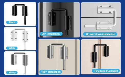 Patio Sliding Door Loop,2.36in 90/180 Degree Sliding Glass Door Latch，Security for Screen Door,Rv Sliding Door Latch,Barn Door Lock Latch,Security to Enhance Home Safety (Black 1 pcs) in Saudi Arabia