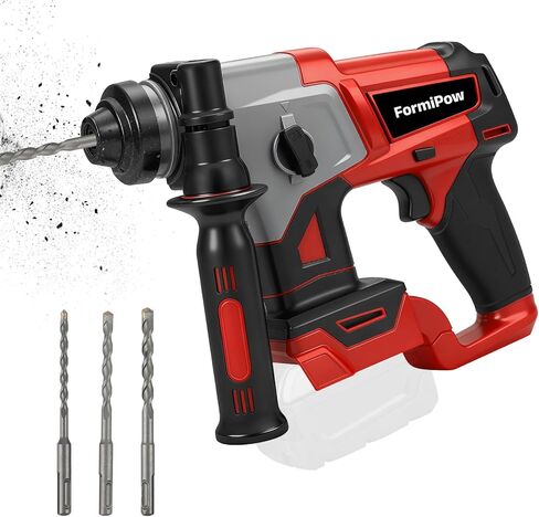 SDS-Plus Rotary Hammer Drill for Dewalt 20V Battery, 2.6J Brushless Hammer Drill with 4 Modes, 360° Rotating Handle, Compact & Lightweight (5.3lbs) - Includes 5-Piece Drill & Chisel Set (No Battery) in Kuwait