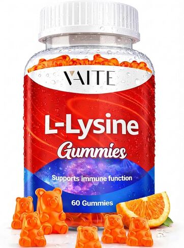 L-Lysine 1000mg Gummies - Supports Skin, Lip,Vegan, Gluten Free, Vitamins for Kids & Adults Tissue Health & Immune System, Chewables, Amino Acid Vitamin Supplement & Complex Supplements, Non-GMO in Kuwait