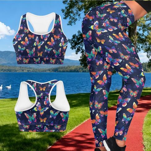 Workout Set for Women Running Leggings and Sports Bra Sexy Seamless Leggings Yoga Gym Activewear Set in Kuwait