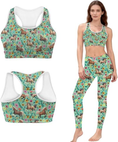 Workout Set for Women Running Leggings and Sports Bra Sexy Seamless Leggings Yoga Gym Activewear Set in Kuwait