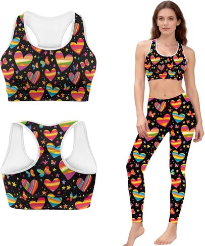 Workout Set for Women Running Leggings and Sports Bra Sexy Seamless Leggings Yoga Gym Activewear Set in Kuwait