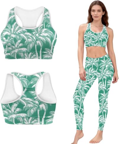 Workout Set for Women Running Leggings and Sports Bra Sexy Seamless Leggings Yoga Gym Activewear Set in Kuwait