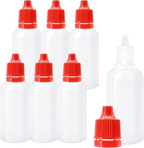 7Pcs 20ml Plastic Dropper Bottles, 0.68oz Small Squeeze Leakproof Dropper Bottle with Childproof Cap and Plug, Refillable Portable Empty Liquid Container, MultiColor in Saudi Arabia