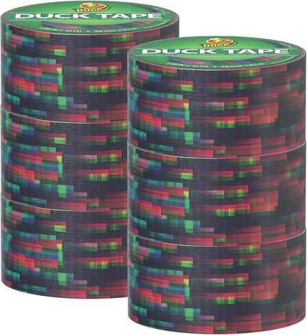ألوان وأنماط شريط لاصق من ماركة Duck، 1.88 بوصة × 10 ياردات، نمط شريط لاصق رقمي، 6 بكرات in Saudi Arabia