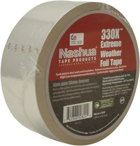 Nashua 330X/SI250 330X Extreme Weather Foil Tape, 3.5 mil Thick, 50 yd. Length x 2" Width, Silver in Saudi Arabia