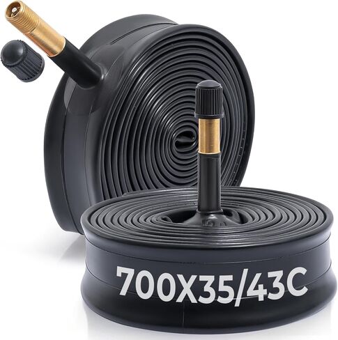 قطعتان من أنابيب الدراجة الفاخرة 700x35C/38C/40C/43C، متوافقة مع إطارات الدراجة 700x35C إلى 700x43C، مع صمام شريدر AV48mm، مطاط البوتيل، تستخدم لدراجات الجبال والطراد والمدينة والطرق in Kuwait