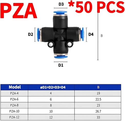 20/50Pcs PY PZA PM PU PV PE SA PK Pneumatic Quick Release Fitting OD 10MM Hose Air Pipe Push-In Connector(PZA(50PCS)) in Saudi Arabia