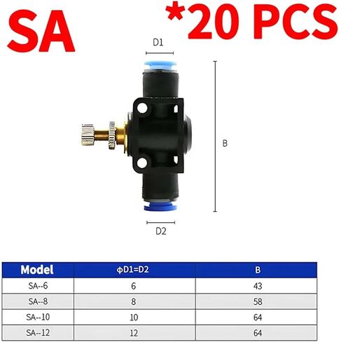 20/50Pcs PY PZA PM PU PV PE SA PK Pneumatic Quick Release Fitting OD 10MM Hose Air Pipe Push-In Connector(PZA(50PCS)) in Saudi Arabia