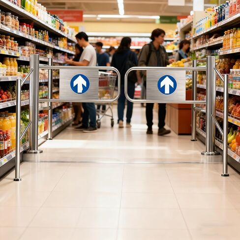 بوابة متأرجحة ارتدادية أوتوماتيكية مع إغلاق بنابض، باب مشاة مفتوح يدويًا بزاوية 90 درجة للاستخدام التجاري والصناعي، حل مدخل عالي التحمل مقاس 130 سم (51.2 بوصة) in Kuwait