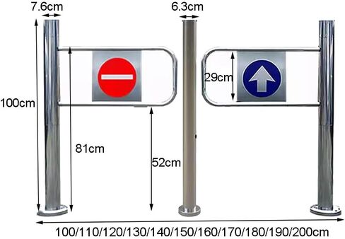 بوابة متأرجحة أوتوماتيكية لمدخل السوبر ماركت، باب أمان للاستيراد/التصدير، بوابة إغلاق المستودع، التحكم في الوصول إلى المتجر (110 × 100 سم) in Kuwait