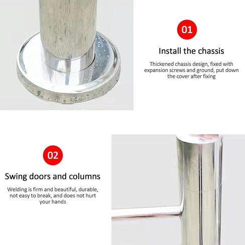 بوابة متأرجحة ارتدادية أوتوماتيكية - باب أمان من الفولاذ المقاوم للصدأ مقاس 52 بوصة لمحلات السوبر ماركت والمكتبات والمتاجر - حل وصول محمّل بنابض وإغلاق تلقائي ومتين وآمن in Kuwait