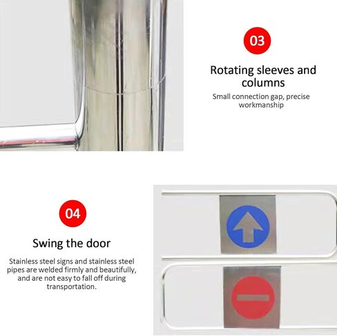 بوابة متأرجحة ارتدادية أوتوماتيكية - باب أمان من الفولاذ المقاوم للصدأ مقاس 52 بوصة لمحلات السوبر ماركت والمكتبات والمتاجر - حل وصول محمّل بنابض وإغلاق تلقائي ومتين وآمن in Kuwait