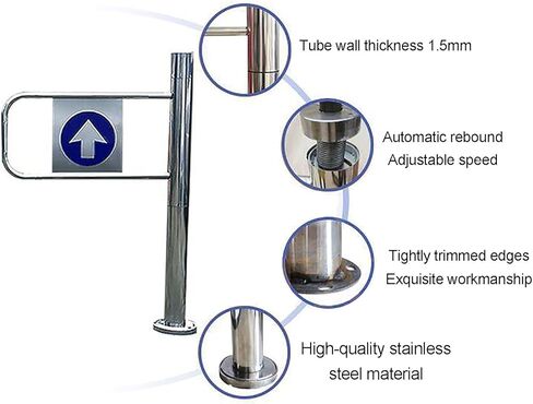 بوابة متأرجحة أوتوماتيكية - إغلاق بنابض، باب متين من الفولاذ المقاوم للصدأ باتجاه واحد للمتجر والفناء والمستودع - جهاز دخول وخروج آمن (1.5 × 1 م) in Kuwait