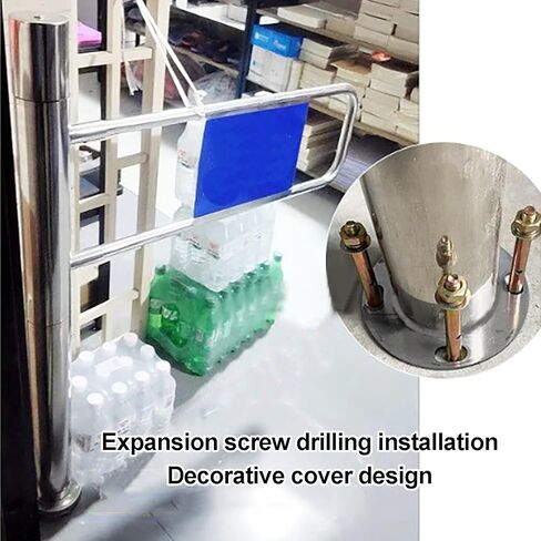 بوابة متأرجحة أوتوماتيكية - إغلاق بنابض، باب متين من الفولاذ المقاوم للصدأ باتجاه واحد للمتجر والفناء والمستودع - جهاز دخول وخروج آمن (1.5 × 1 م) in Kuwait