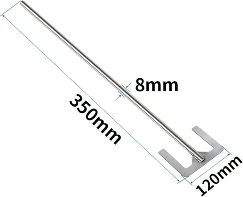 مجداف تشتيت المختبر، SS 304 من النوع E، مجداف تقليب المختبر مع عرض ورقة القضيب 40 مم 120 مم مقاسات متعددة (90 × 8 × 400 مم) in Kuwait
