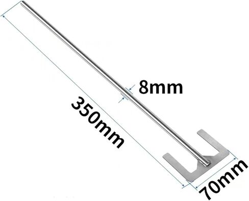 مجداف تشتيت المختبر، SS 304 من النوع E، مجداف تقليب المختبر مع عرض ورقة القضيب 40 مم 120 مم مقاسات متعددة (90 × 8 × 400 مم) in Kuwait